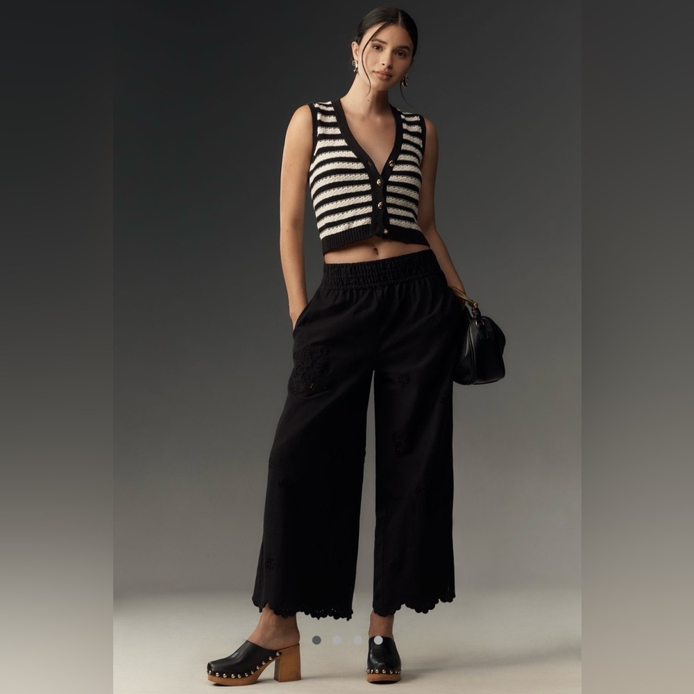 Anthropologie Somerset Embroidered Pull-On Pants NWT